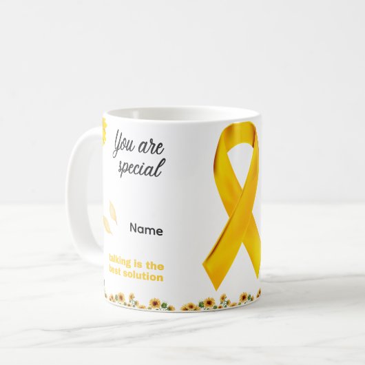 Yellow September Awareness Tasse - Sie sind eine b (Vorderseite Links)