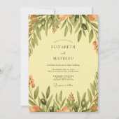 Yellow Serene Mediterranean Wedding Einladung (Vorderseite)