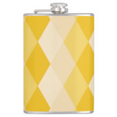 Yellow Shade Rhombus Shape Pattern Flachmann (Vorderseite)
