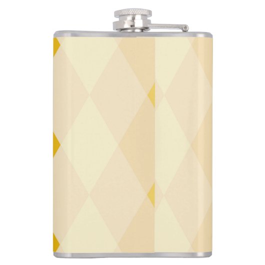 Yellow Shade Rhombus Shape Pattern Flachmann (Rückseite)