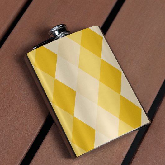 Yellow Shade Rhombus Shape Pattern Flachmann
