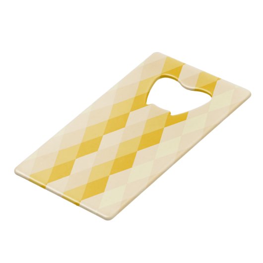 Yellow Shade Rhombus Shape Pattern Geldbeutel Flaschenöffner (Vorderseite Schrägansicht)