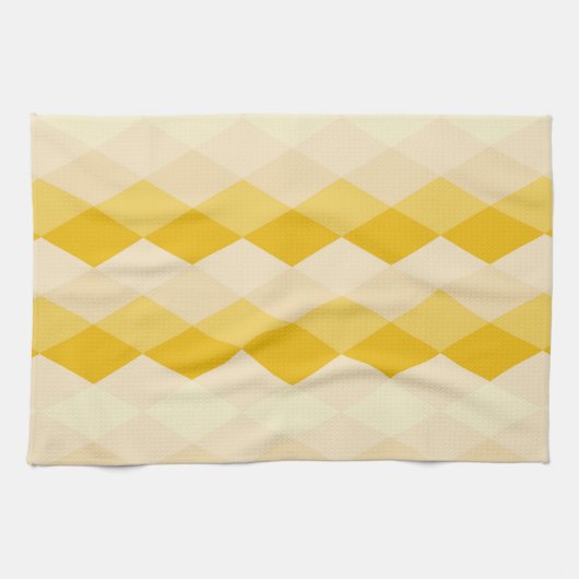 Yellow Shade Rhombus Shape Pattern Geschirrtuch (Horizontal)