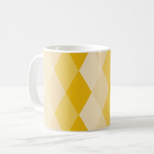 Yellow Shade Rhombus Shape Pattern Kaffeetasse (Vorderseite Links)