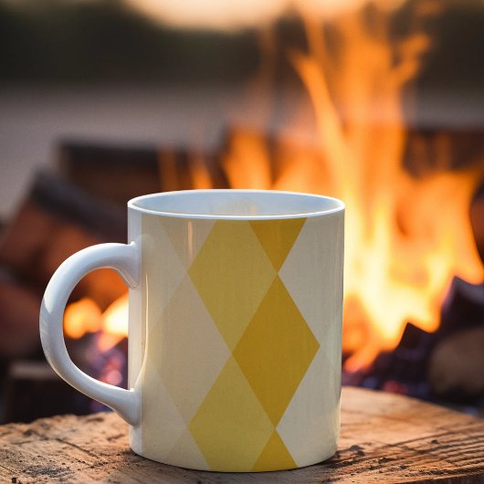 Yellow Shade Rhombus Shape Pattern Kaffeetasse