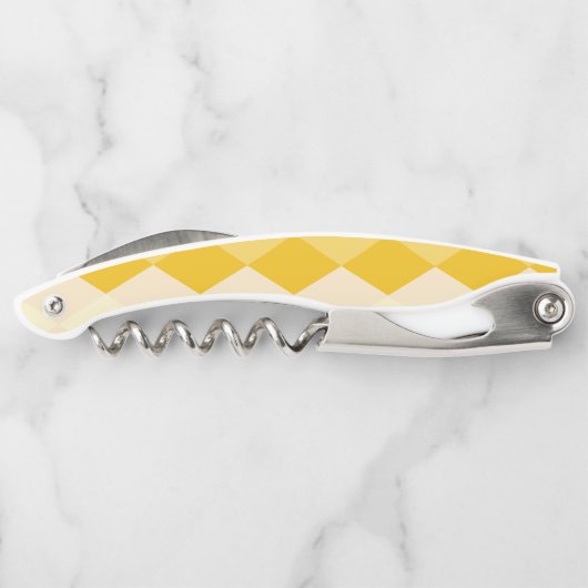 Yellow Shade Rhombus Shape Pattern Kellnermesser (Rückseite)