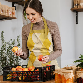 Yellow Shade Rhombus Shape Pattern Schürze