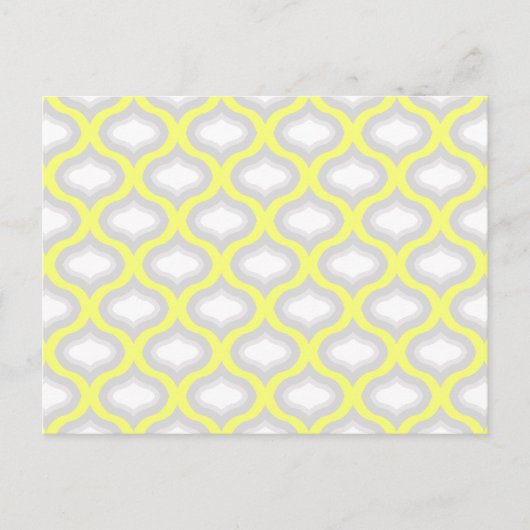 Yellow & Shades of Grey Geometric Pattern Postcard Postkarte (Vorderseite)