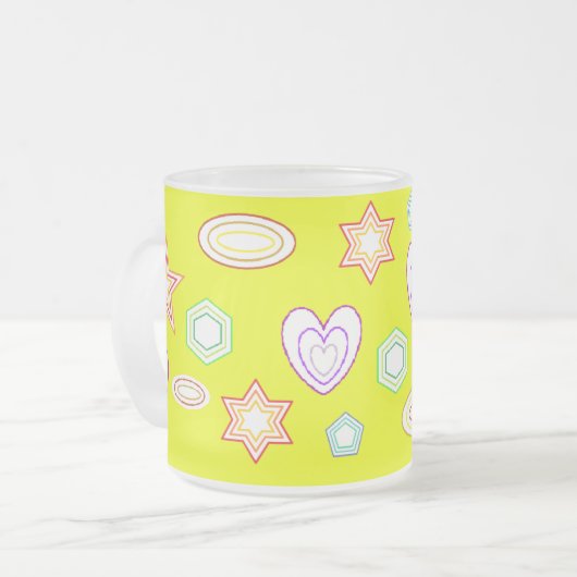 Yellow shapes mug mattglastasse (Vorderseite Links)