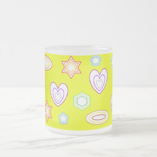 Yellow shapes mug mattglastasse (Mittel)