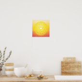 Yellow Shining Sun Mandala Sunset Poster (Küche)