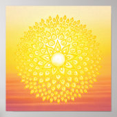 Yellow Shining Sun Mandala Sunset Poster (Vorne)
