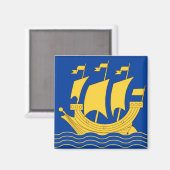 Yellow Ship Magnet (Vorderseite/Rückseite)