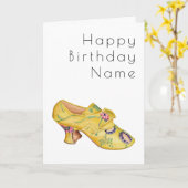 Yellow Shoe Art Deco Birthday Card Karte (Gelbe Blume)