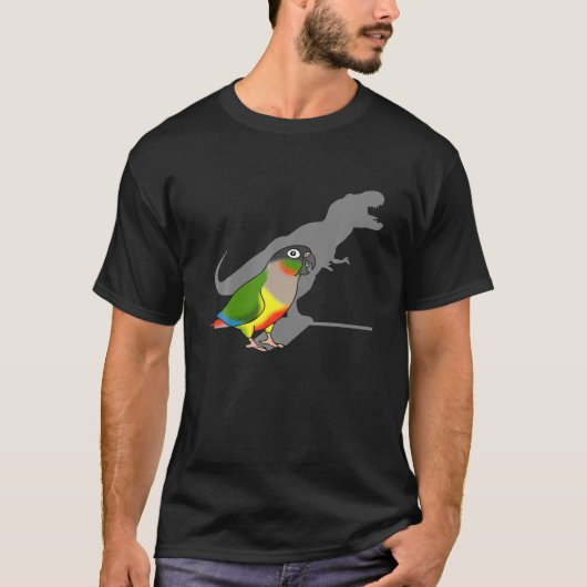 Yellow Side Conure Rex Funny Dinosaur Parrot Birb T-Shirt (Vorderseite)
