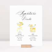 Yellow Signature Drinks Wedding Sockelschild