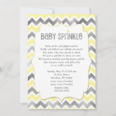 Yellow Silver Baby Sprinkbaby Dusche Einladung (Vorderseite)