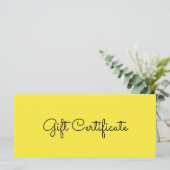 Yellow Simple Beauty Business Geschenkgutschein (Stehend Vorderseite)