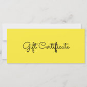 Yellow Simple Beauty Business Geschenkgutschein (Vorderseite)