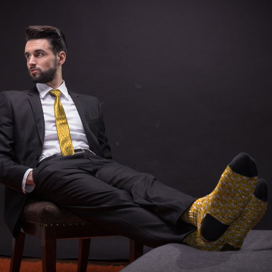 Yellow Simple Bowling Button Design Krawatte