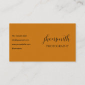 Yellow Simple Creative Foto Shoot Visitenkarte (Rückseite)