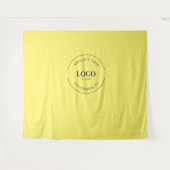 Yellow Simple Custom Logo Background Company Wandteppich (Vorderseite (Horizontal))