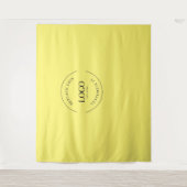 Yellow Simple Custom Logo Background Company Wandteppich (Vorderseite)