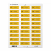 Yellow Simple Elegant Business Logo Return Address (Vorne)