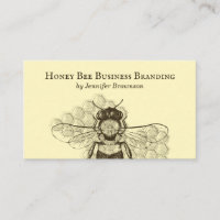 Yellow Simple Honeycomb Bee Retro Apiary