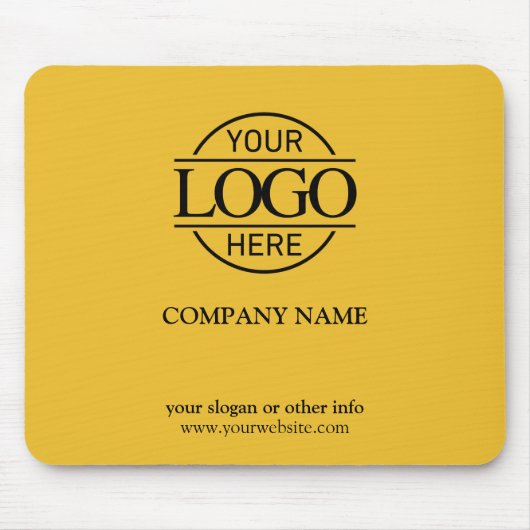 Yellow Simple Modern Custom Company Business Logo Mousepad (Vorne)