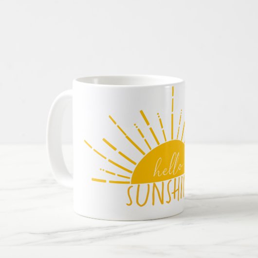 Yellow Simple Modern Hello Sunshine Kaffeetasse (Vorderseite Links)