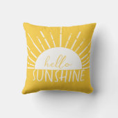 Yellow Simple Modern Hello Sunshine Kissen (Rückseite)