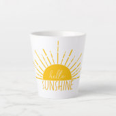 Yellow Simple Modern Hello Sunshine Milchtasse (Vorderseite)
