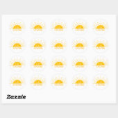 Yellow Simple Modern Hello Sunshine Runder Aufkleber (Blatt)