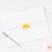 Yellow Simple Modern Hello Sunshine Runder Aufkleber (Umschlag)