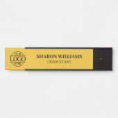 Yellow Simple Professional Custom Business Logo Türschild (Vorderseite )
