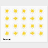 Yellow Simple Sun Round Sticker (Blatt)