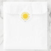 Yellow Simple Sun Round Sticker (Tasche)