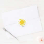 Yellow Simple Sun Round Sticker (Umschlag)