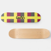Yellow Skateboard Simulated Red Gray Glitzer (Horizontal)