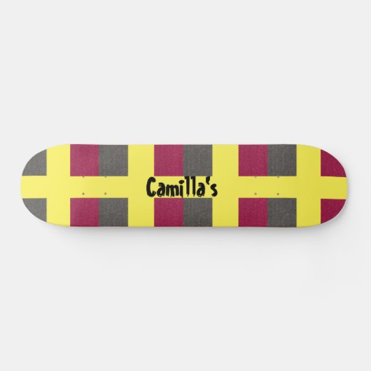 Yellow Skateboard Simulated Red Gray Glitzer (Horizontal)