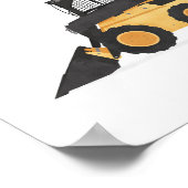 Yellow Skid Steer Contruction Kids Room Decke Poster (Ecke)