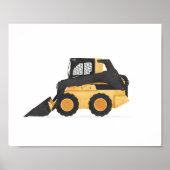 Yellow Skid Steer Contruction Kids Room Decke Poster (Vorne)