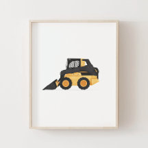 Yellow Skid Steer Contruction Kids Room Decke
