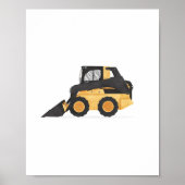 Yellow Skid Steer Contruction Kids Room Decke Poster (Vorne)