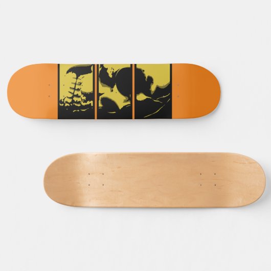 Yellow Skull Skateboard (Horizontal)