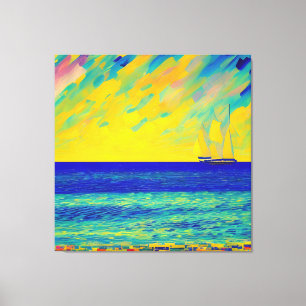 "Yellow Sky Race" Seascape Leinwanddruck