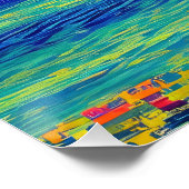 "Yellow Sky Race" Seascape Poster (Ecke)