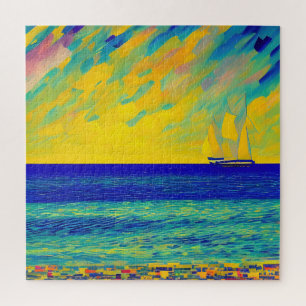 "Yellow Sky Race" Seascape Puzzle
