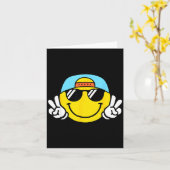 Yellow Smile Face Cute Checkered Peace Smiling Hap Karte (Gelbe Blume)